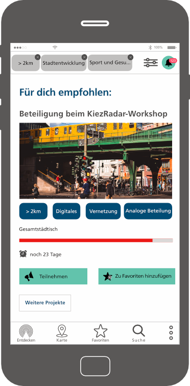 DPS, Projekte, Mockup KiezRadar Startseite, 1.6.2021